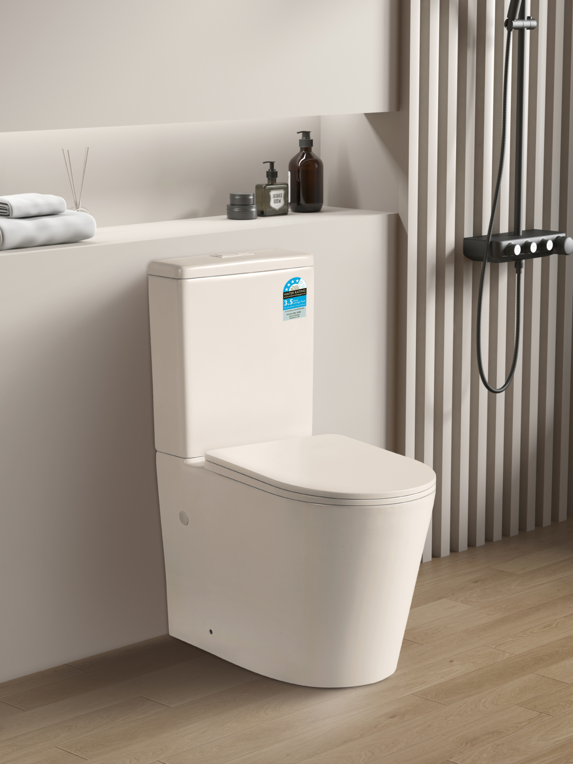 Avis KDK022RMW Rimless Toilet Matt White Poseidon Bathroom and Kitchen